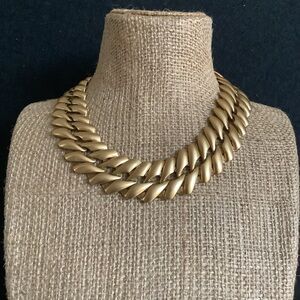 Vintage Monet matte gold choker necklace.